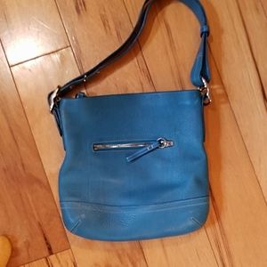 vintage turquoise coach shoulder bag